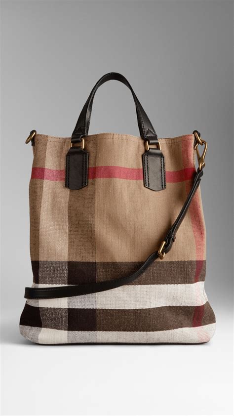 canvas burberry|burberry checked canvas tote bag.